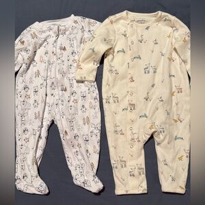 Kissy Kissy Kids Footies in Cream and White with Animal Prints